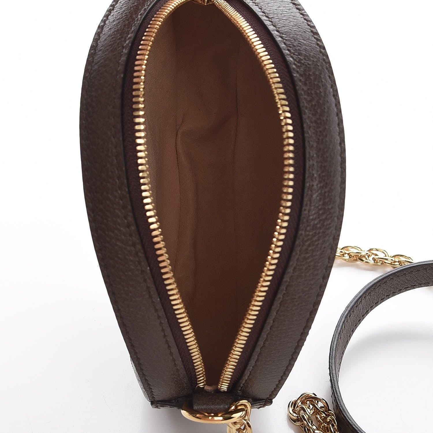 Gucci GG Supreme Monogram Web Mini Ophidia Round Shoulder Bag Brown 5 of 7