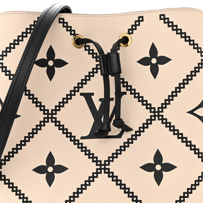 Louis Vuitton Empreinte Monogram Giant Broderies Neonoe MM Cream Black 7 of 9