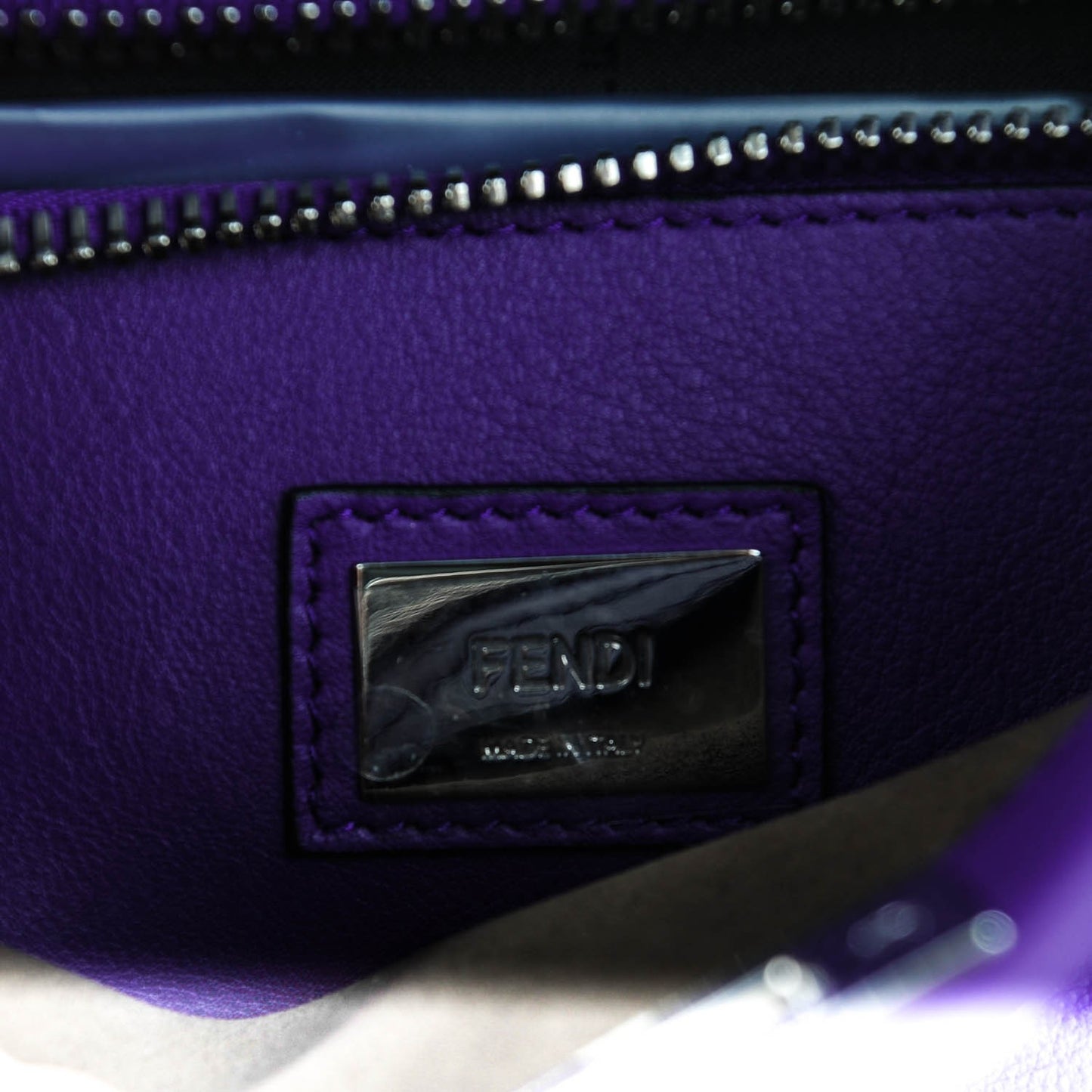Vitello Seta Lace Up Medium Peekaboo Iconic Satchel Purple Rain