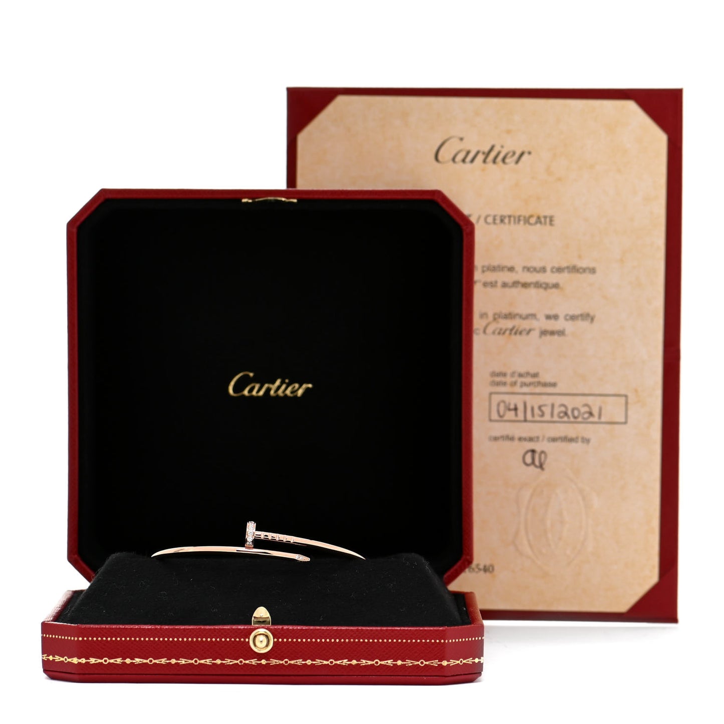 18K Pink Gold Diamond Small Juste Un Clou Bracelet 17