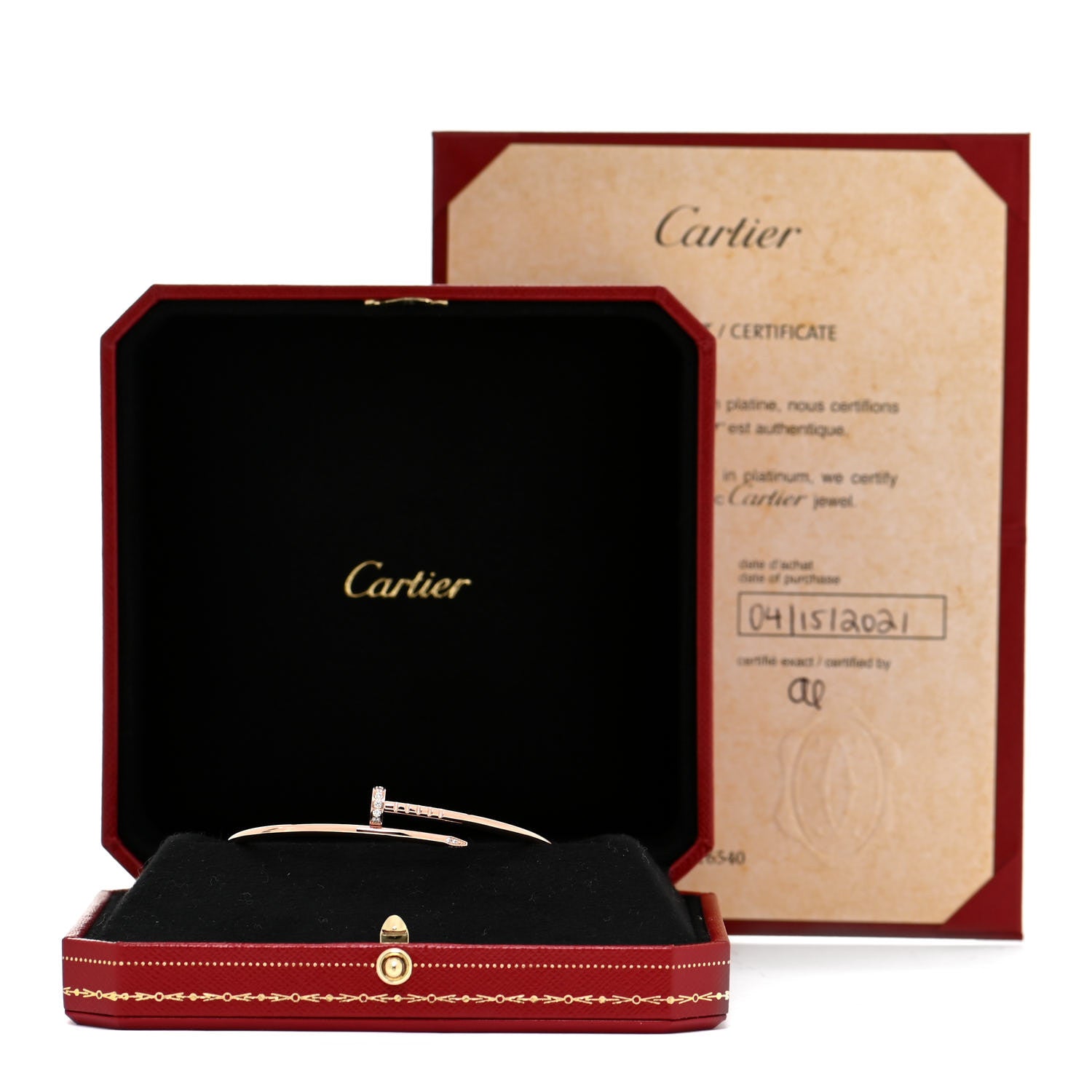 Cartier 18K Pink Gold Diamond Small Juste Un Clou Bracelet 17 5 of 5