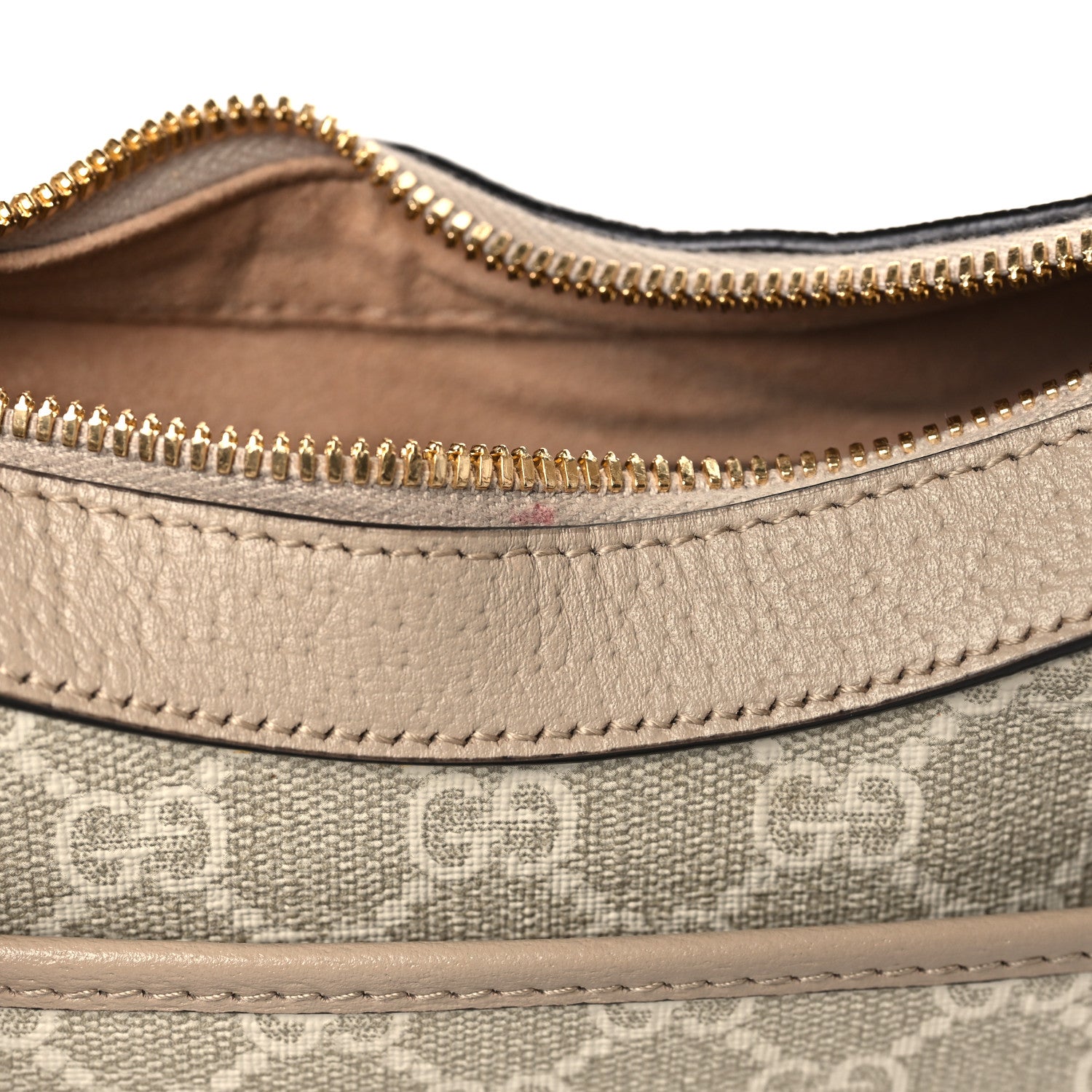 Gucci GG Supreme Monogram Textured Dollar Calfskin Mini Retro Interlocking G Half Moon Bag Beige Mystic White Oatmeal 11 of 11