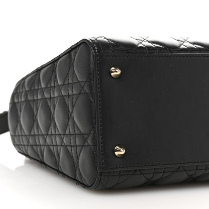 Christian Dior Lambskin Cannage Medium Lady Dior Black 8 of 9