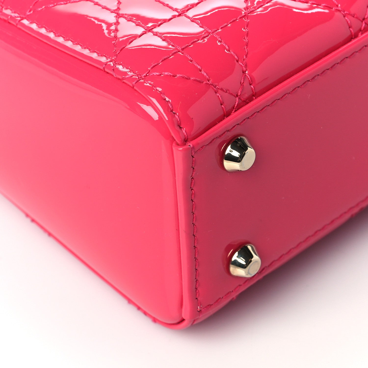 Christian Dior Patent Cannage Mini Lady Dior Pink 9 of 10