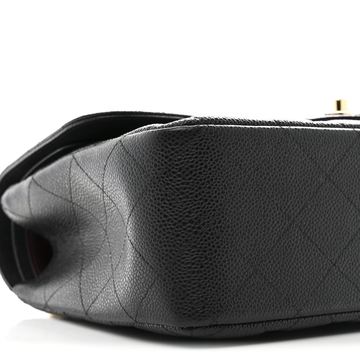 Caviar Quilted Jumbo Double Flap Black