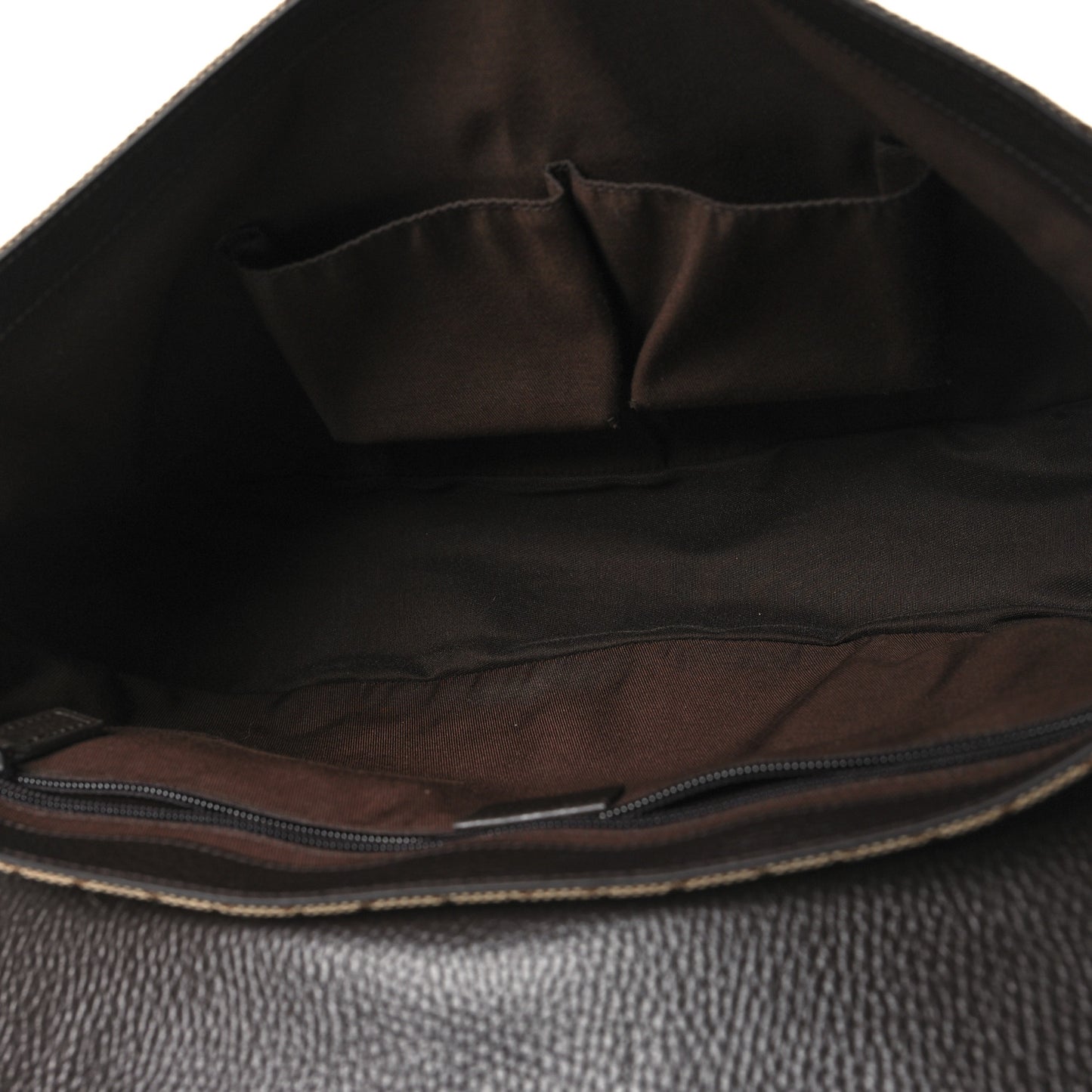 Monogram Large Flap Messenger Bag Beige Dark Brown