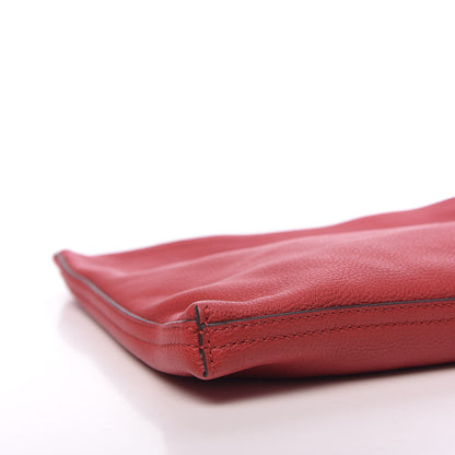 Gucci Pebbled Calfskin Medium Logo Portfolio Clutch Hibiscus Red 8 of 10