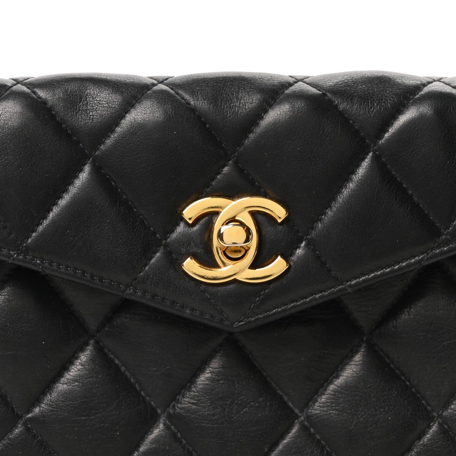 Chanel Lambskin Quilted Flap Waist Belt Bag 75 30 Black 8 of 9
