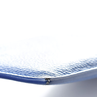 Saint Laurent Grained Calfskin 5 Fragments Zip Pouch Card Holder Blue 8 of 9