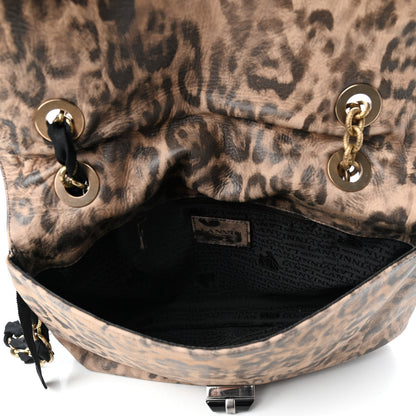 Lanvin Nubuck Leopard Print Large Happy Shoulder Bag 5 of 9
