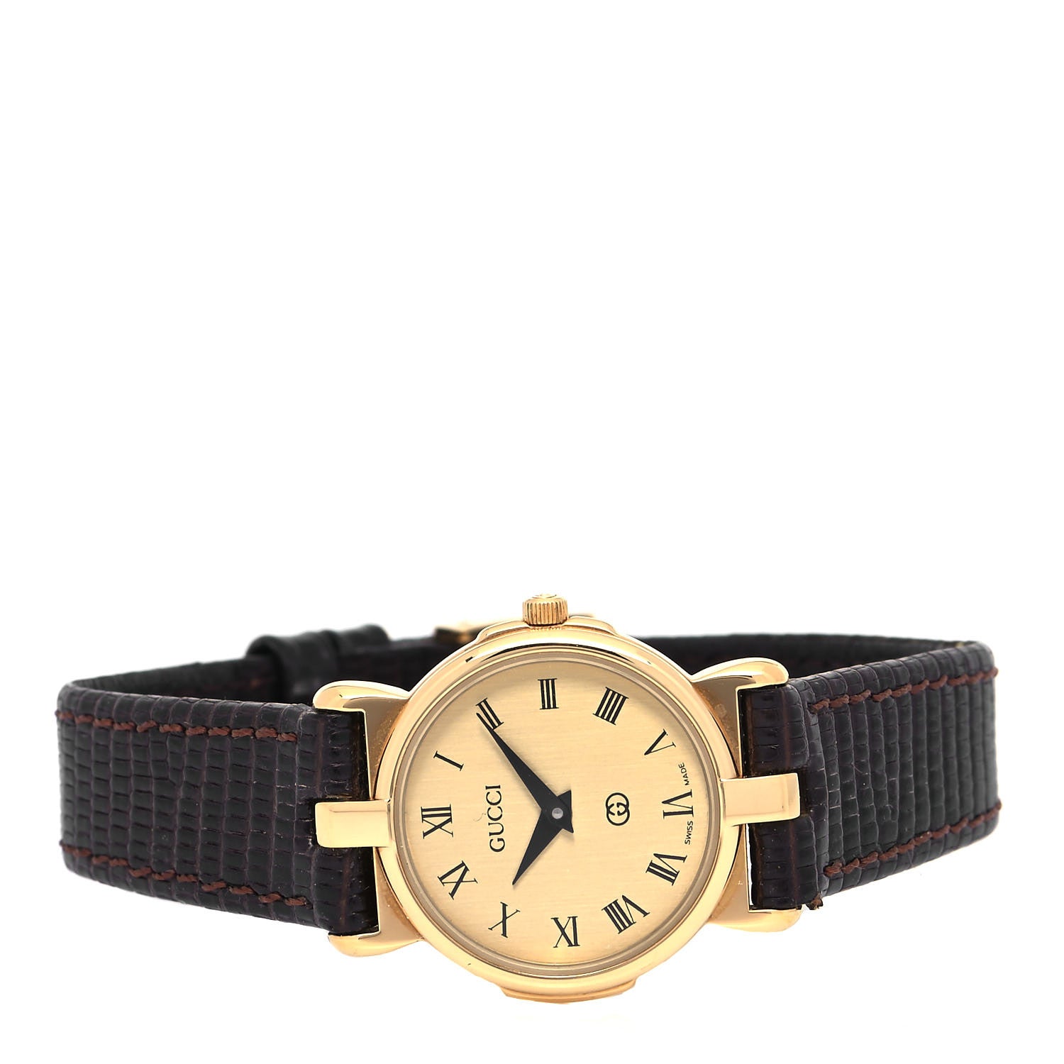 Gucci Stainless Steel Lizard 23mm 3400L Quartz Watch Gold 2 of 5