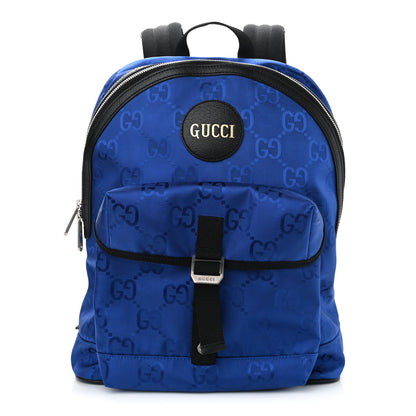 Gucci Econyl Nylon Monogram Off The Grid Backpack Guilted Blue Black 1 of 10
