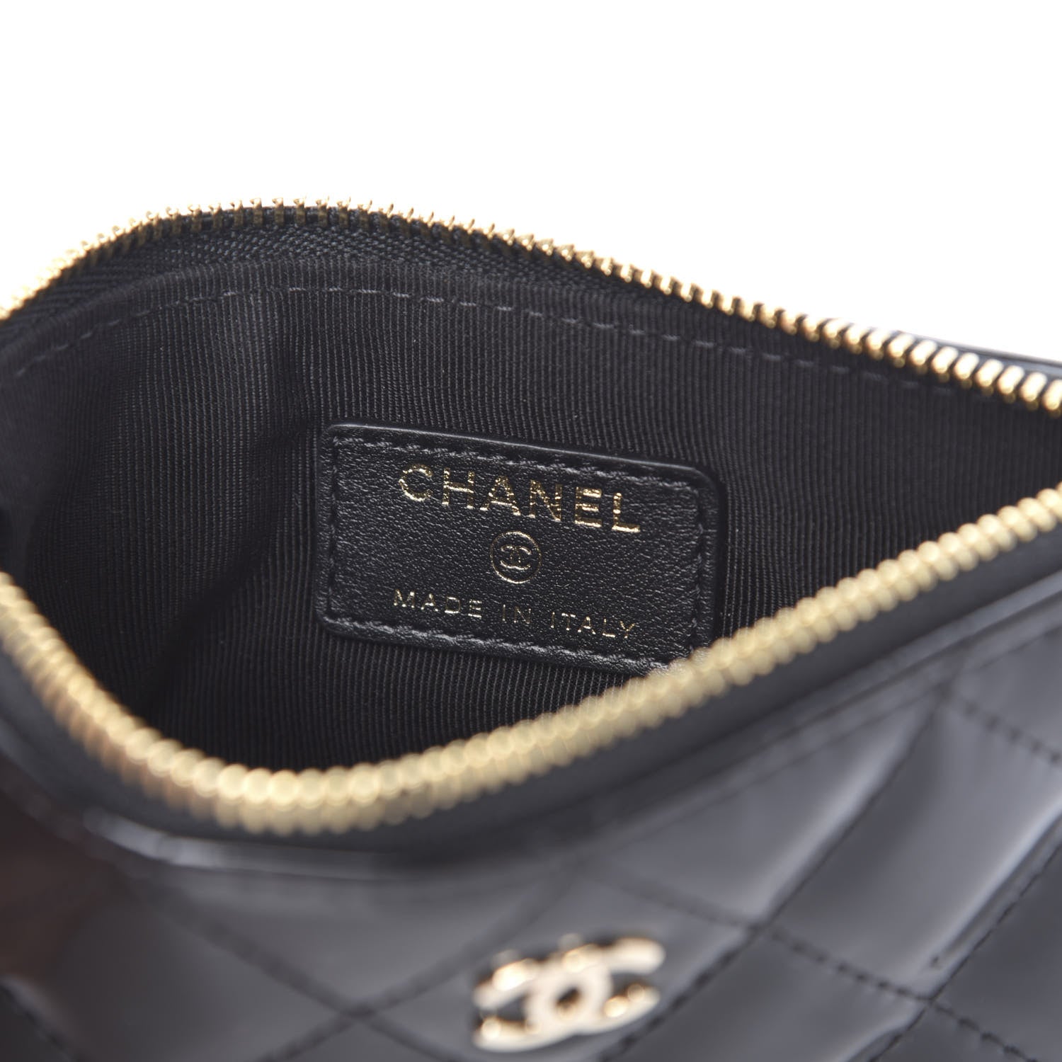 Chanel Patent Quilted Small Cosmetic Case Black 8 of 11