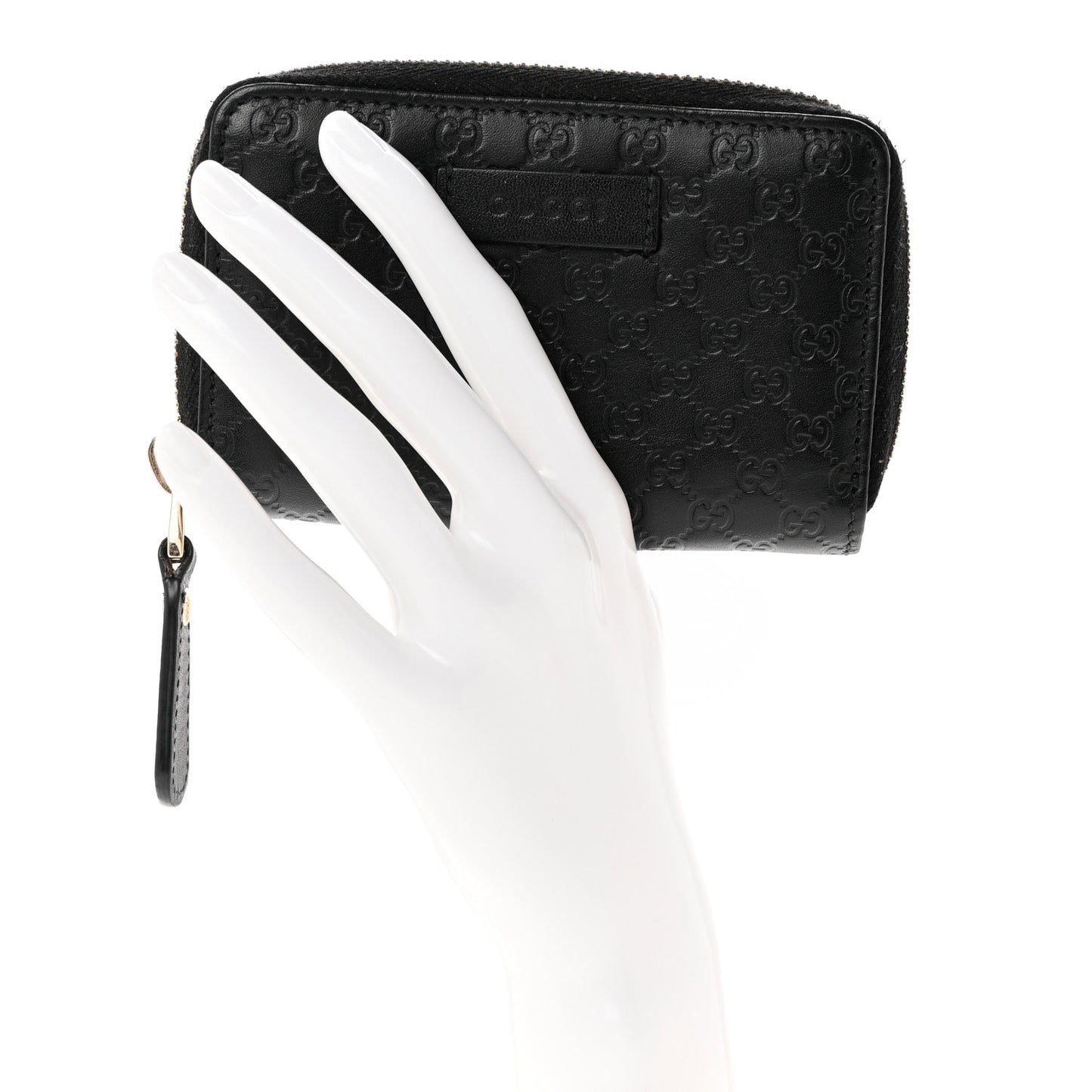 Microguccissima Zip Around Card Case Black