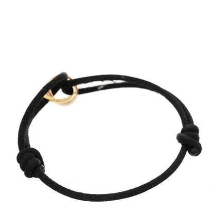 Cartier 18K Pink Yellow White Gold Trinity Adjustable Cord Bracelet Black 2 of 5