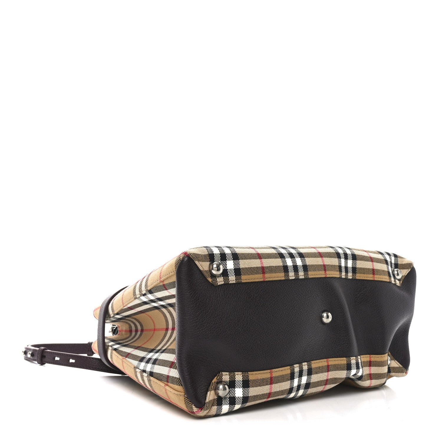 Burberry Goatskin Vintage Check Medium Banner Tote Deep Claret 4 of 10