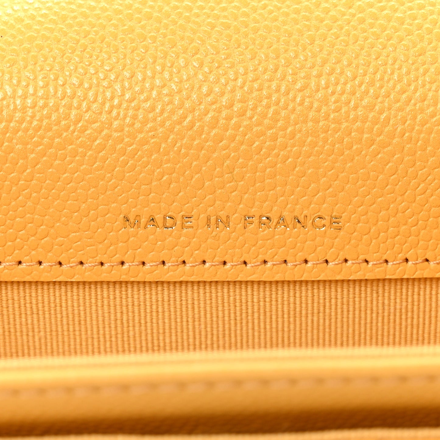 Caviar Quilted Flap Card Holder Wallet Yellow