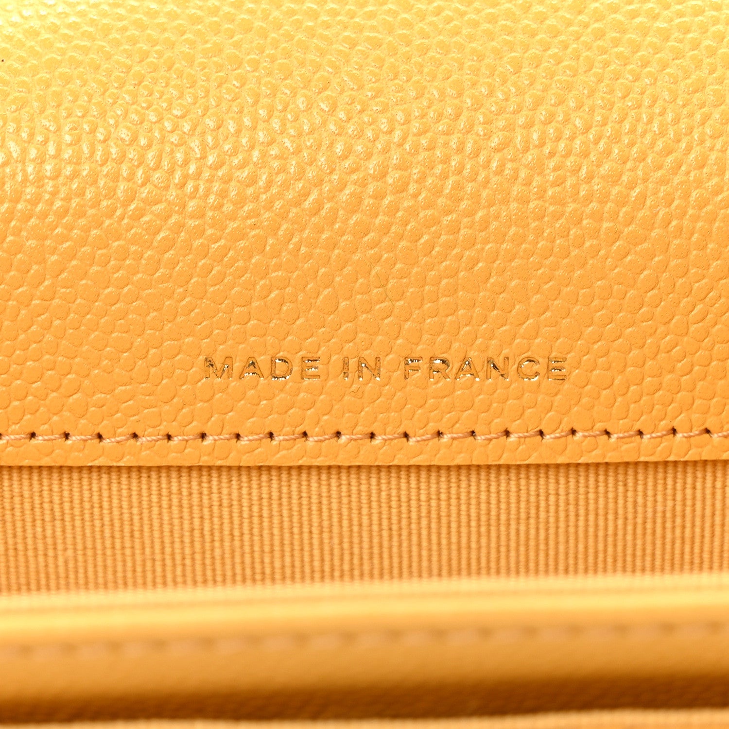 Chanel Caviar Quilted Flap Card Holder Wallet Yellow 7 of 9