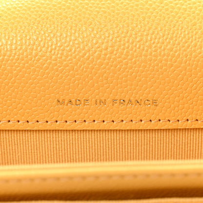 Chanel Caviar Quilted Flap Card Holder Wallet Yellow 7 of 9