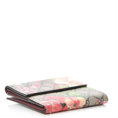 Gucci GG Supreme Monogram Blooms French Flap Wallet Beige Multicolor Dry Rose 4 of 8