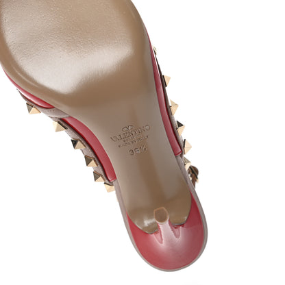 Valentino Garavani Patent Nappa Rockstud Ankle Strap 100mm Pumps 39.5 Rosso Valentino Poudre 6 of 9