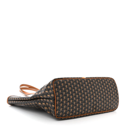 Moynat Grained Calfskin Canvas 1920 Oh! Tote Ruban MM Carbon Bronze Cognac 4 of 10