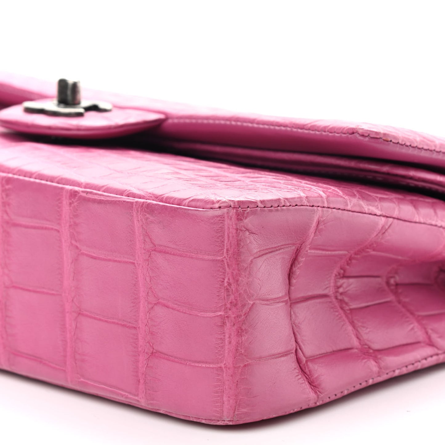 Alligator Medium Double Flap Pink