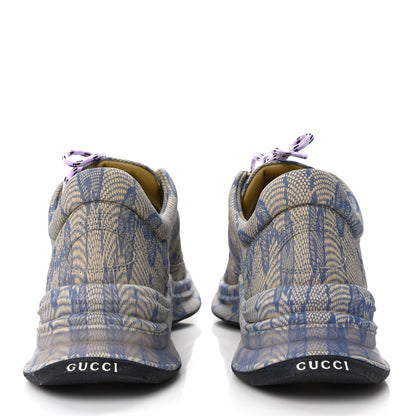 Gucci Ultralight Plume Calfskin Monogram Printed Womens Gucci Run Sneakers 37 Beige Blue 5 of 10