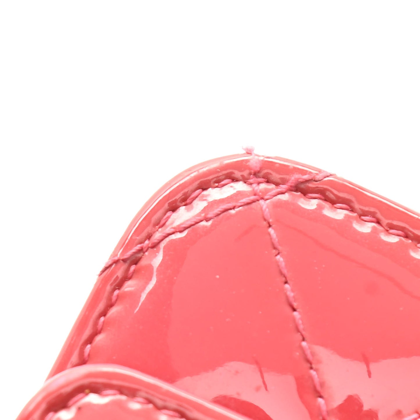 Patent Calfskin Quilted Wallet On Chain WOC Pink