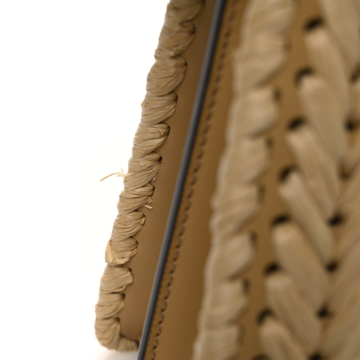 Raffia Embroidered Vitello King Shiny Nappa Intreccio Small Peekaboo I SEE U Satchel Sahara