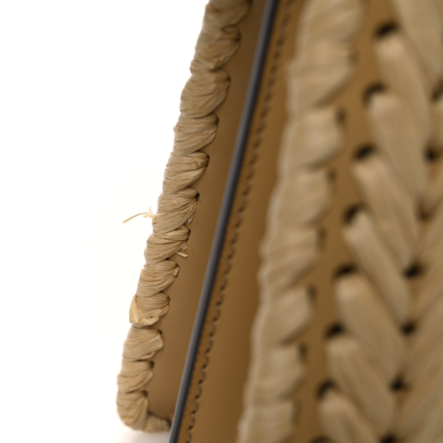 Fendi Raffia Embroidered Vitello King Shiny Nappa Intreccio Small Peekaboo I SEE U Satchel Sahara 11 of 11