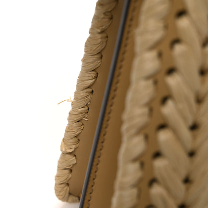 Fendi Raffia Embroidered Vitello King Shiny Nappa Intreccio Small Peekaboo I SEE U Satchel Sahara 11 of 11