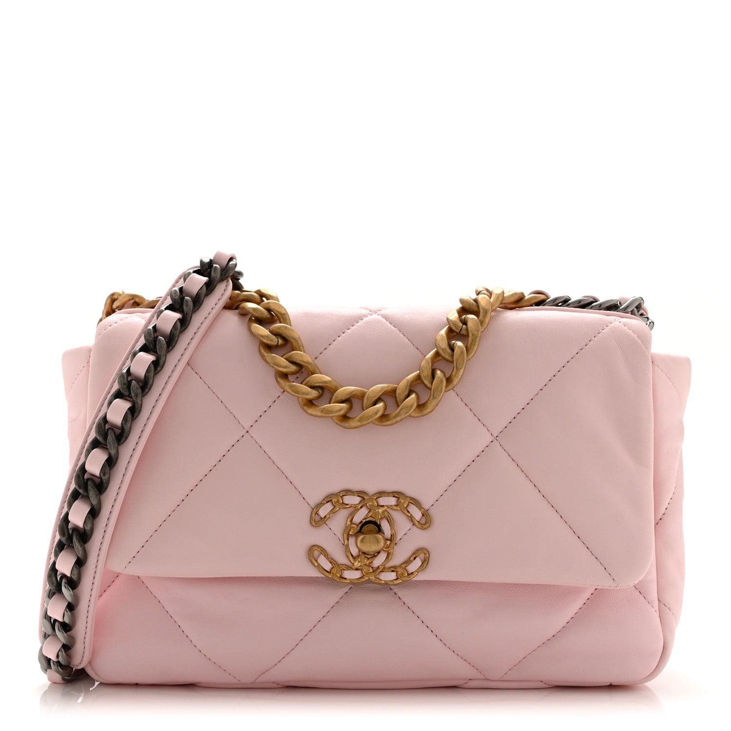 Chanel Lambskin Quilted Medium Chanel 19 Flap Light Pink 1 of 10