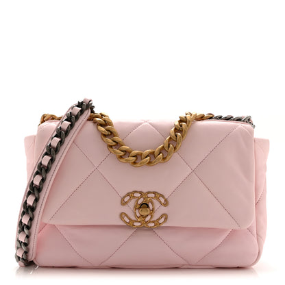 Chanel Lambskin Quilted Medium Chanel 19 Flap Light Pink 1 of 10