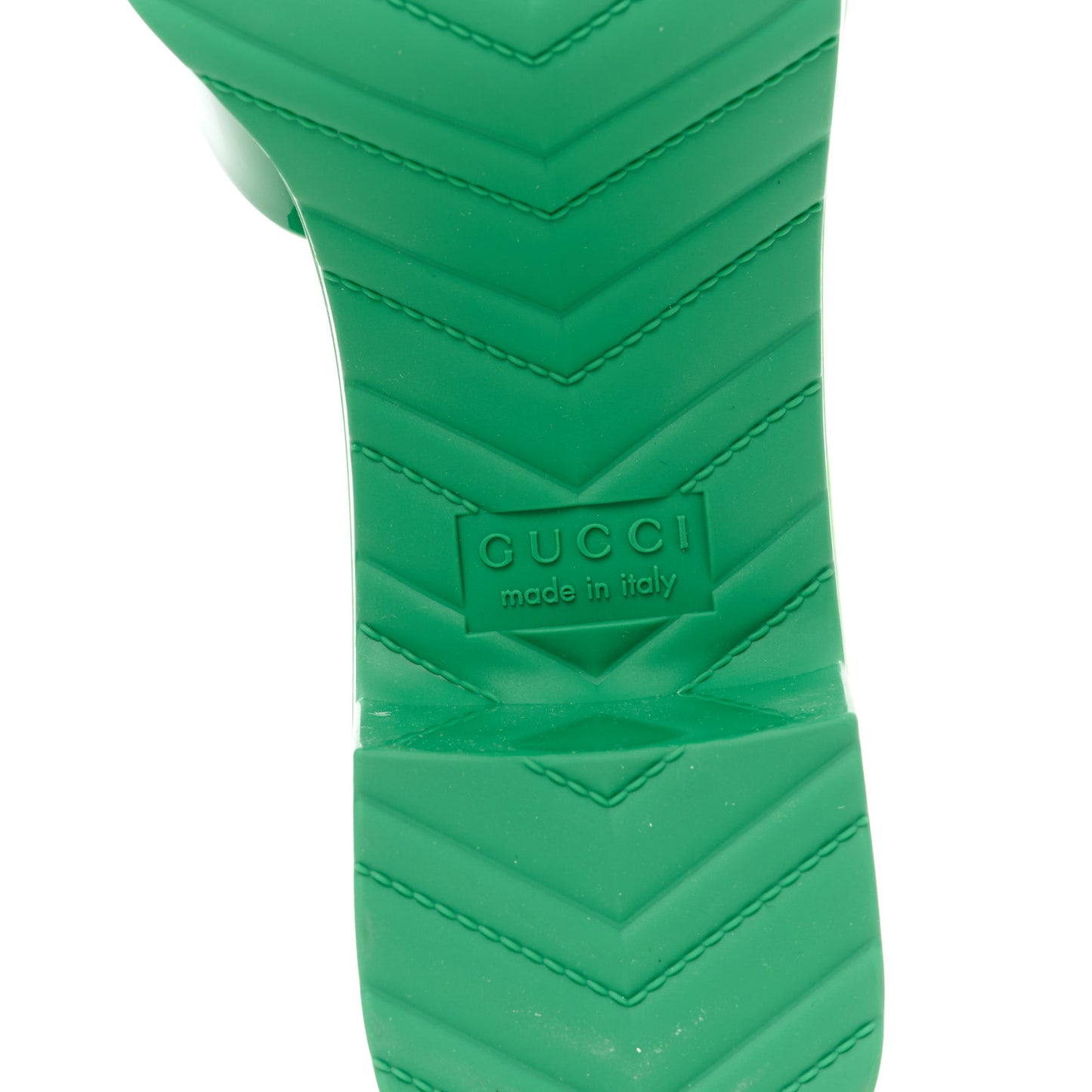 Rubber Gucci Logo Womens Platform 20/60mm Slide Sandals 36 New Shamarock