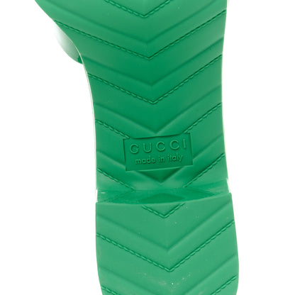 Gucci Rubber Gucci Logo Womens Platform 20/60mm Slide Sandals 36 New Shamarock 6 of 8