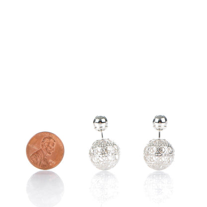 Christian Dior Cannage Mise En Dior Tribal Earrings Silver 2 of 4