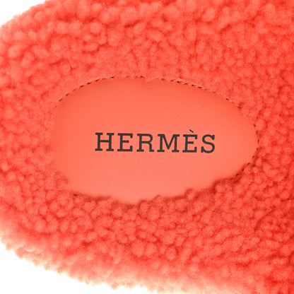 Hermes Woolskin Womens Chypre Sandals 37.5 Orange 7 of 7