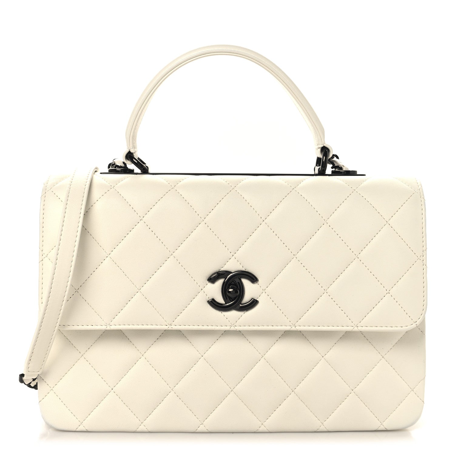 Chanel Lambskin Quilted Medium Trendy CC Dual Handle Flap Bag White 1 of 12