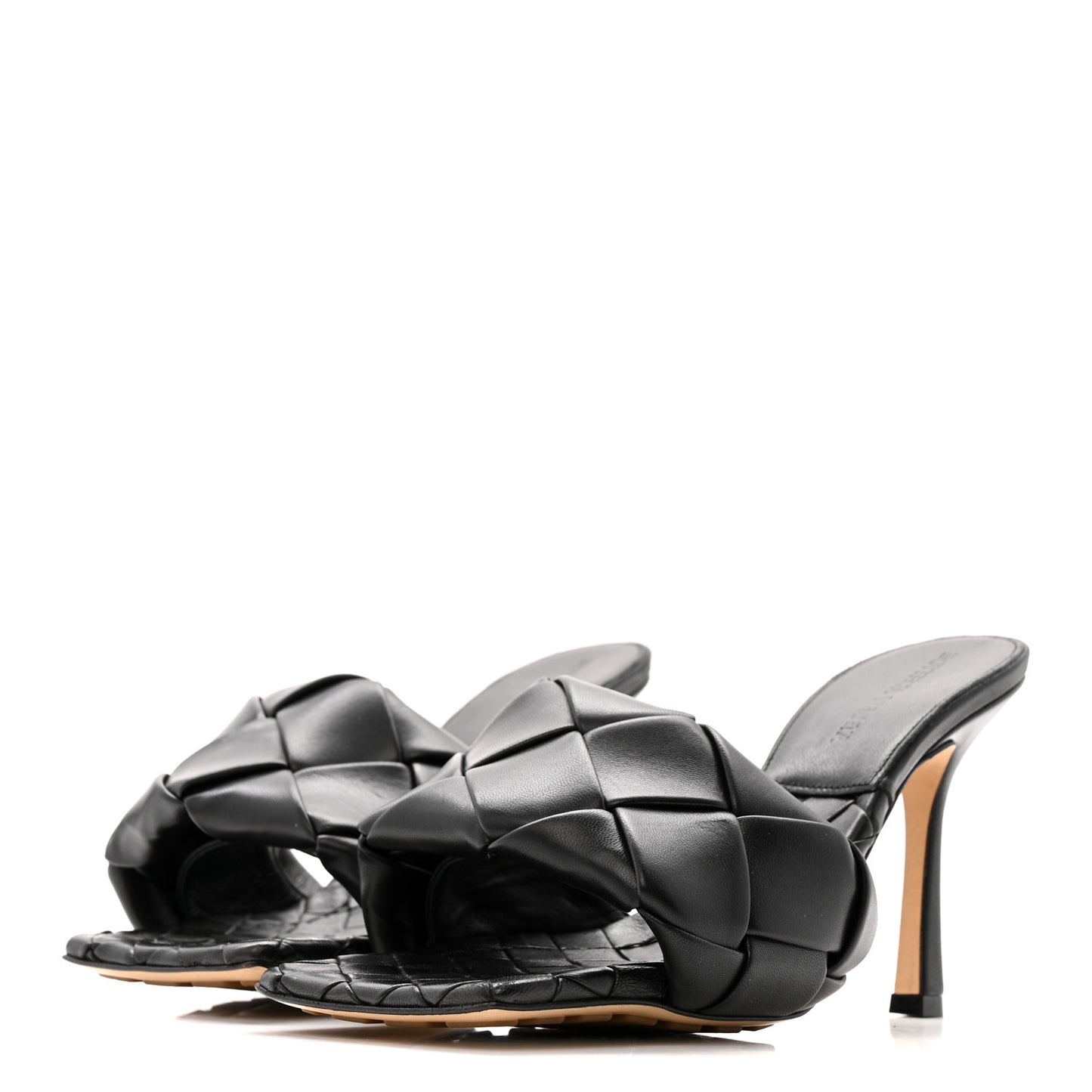Nappa Maxi Intrecciato Lido Mule Sandals 37.5 Black