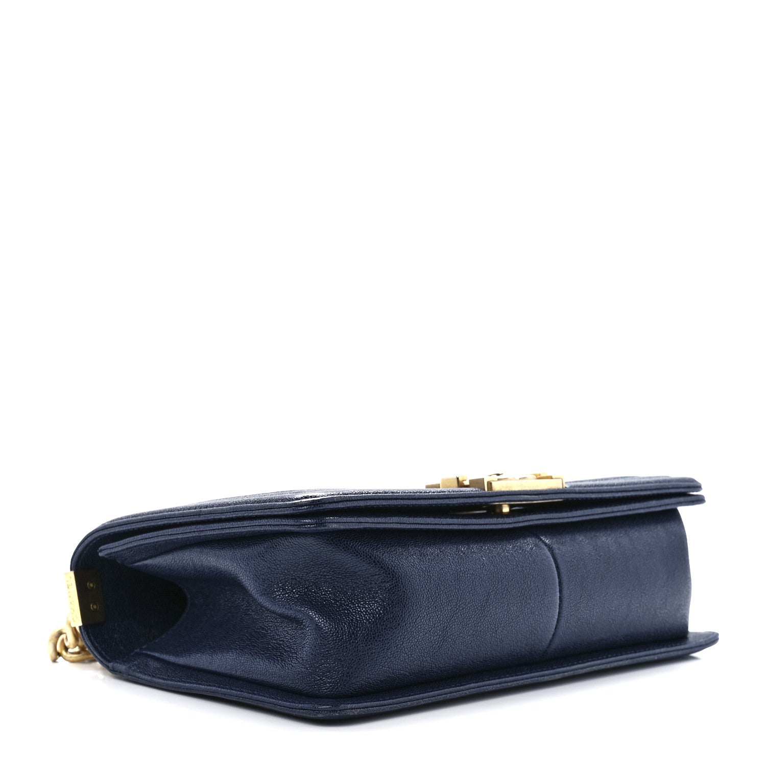 Chanel Caviar Quilted Medium Boy Flap Dark Navy Blue 4 of 11