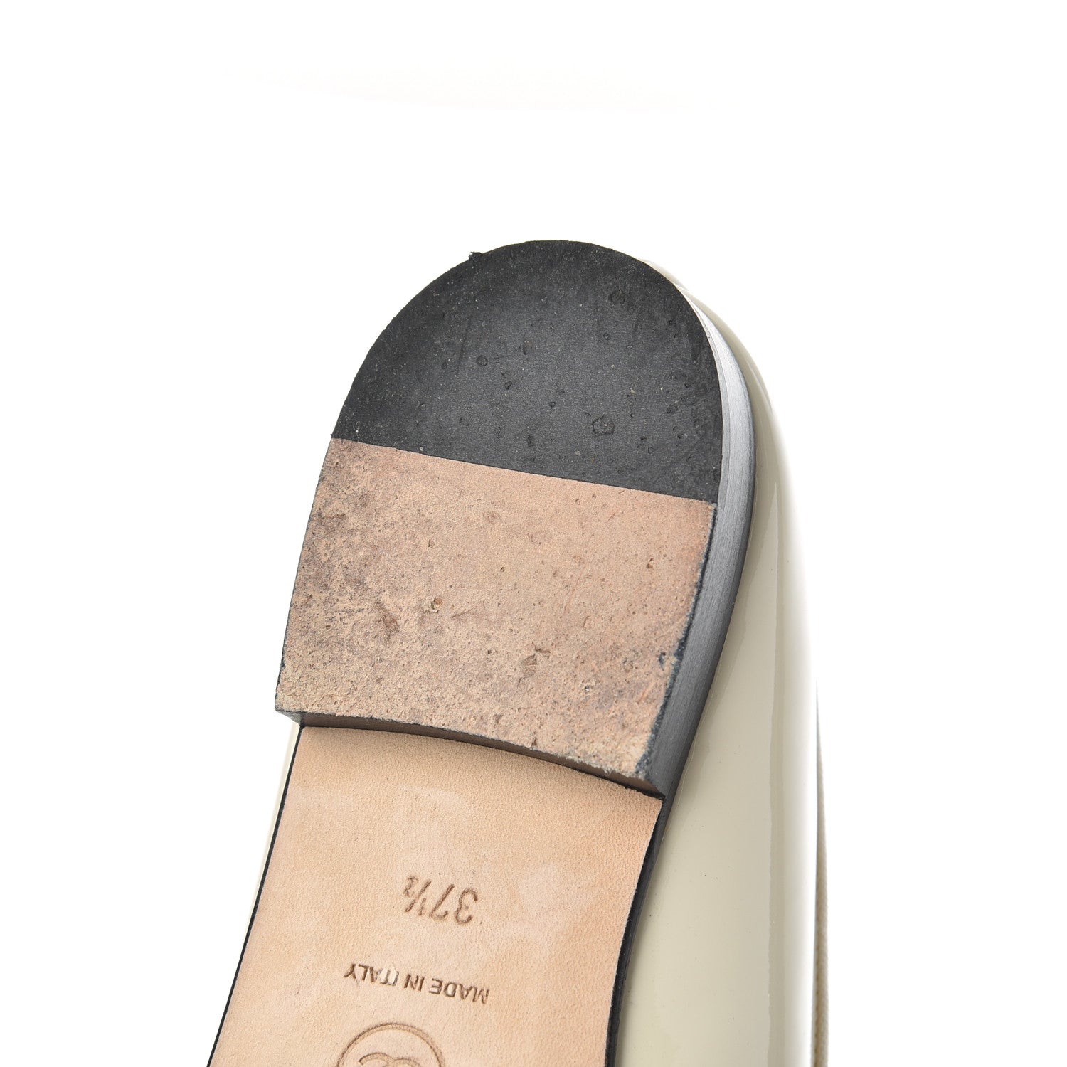 Chanel Patent CC Cap Toe Ballerina Flats 37.5 Beige Black 11 of 14