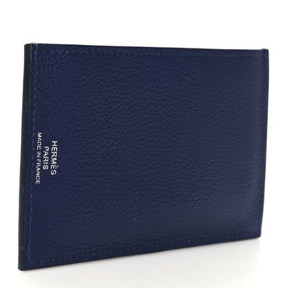 Hermes Epsom Evercalf Evercolor Sombrero Les Petits Chevaux Card Holder Bleu Encre Indigo 3 of 9