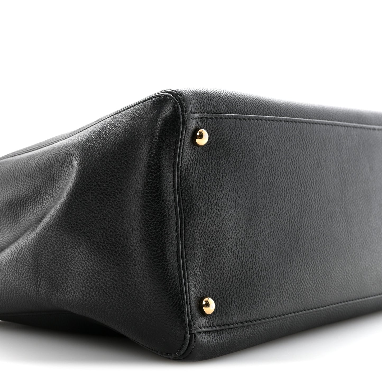 Calfskin Cerf Executive Shopper Tote Black