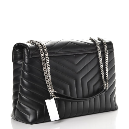Saint Laurent Calfskin Y Quilted Monogram Large Loulou Chain Satchel Black 4 of 9