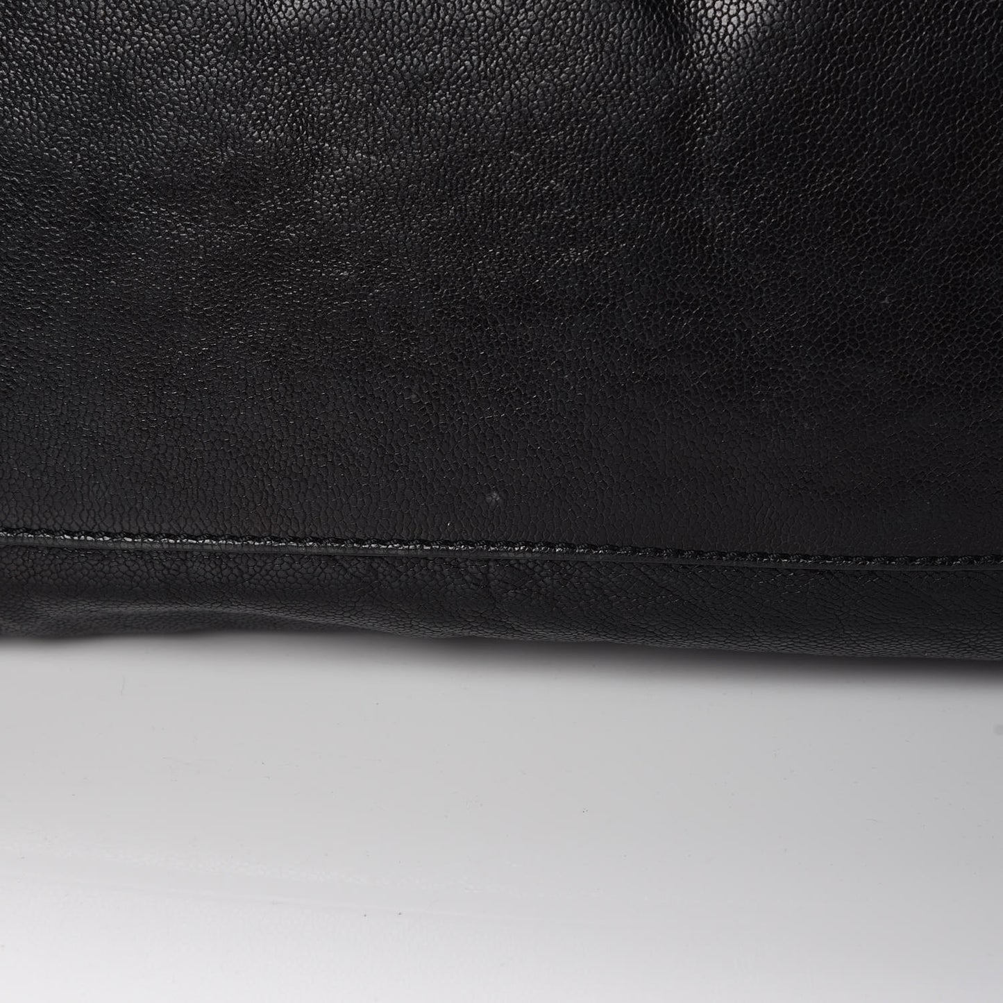 Glazed Caviar East West Modern Chain Tote Black