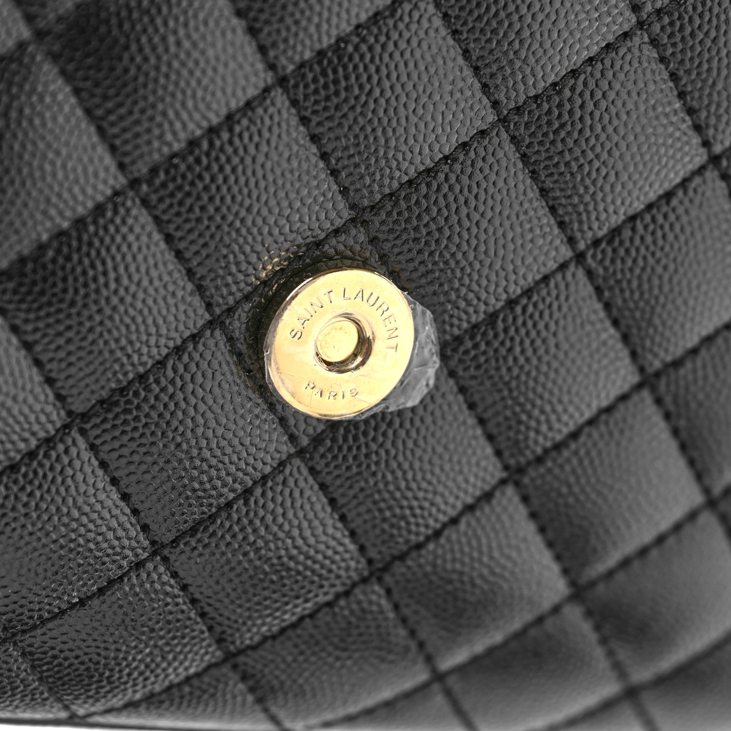 Saint Laurent Grain De Poudre Textured Mixed Matelasse Triquilt Medium Monogram Satchel Black 10 of 10