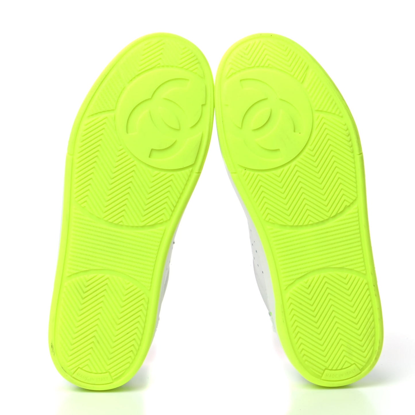 Calfskin Womens Logo Sneakers 37.5 White Multicolor