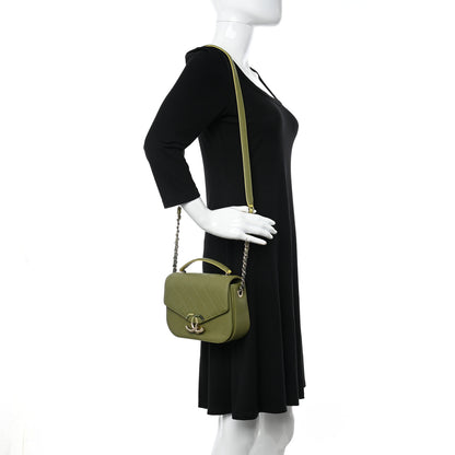 Chanel Grained Calfskin Quilted Small Cuba Top Handle Flap Khaki 3 of 10