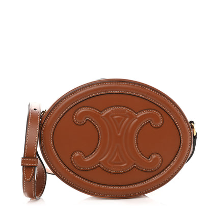 Celine Smooth Calfskin Cuir Triomphe Oval Bag Tan 1 of 10